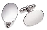 Sterling Silver Oval Polished Cuff Links