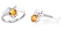 Round Cut Citrine Ring Sterling Silver