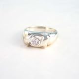 Sterling Silver Dolphins and Crystal Ring