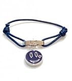 i.d x-change - Bracelet cordon mixte smiley rhodi� sol-03-w bleu marine (l)