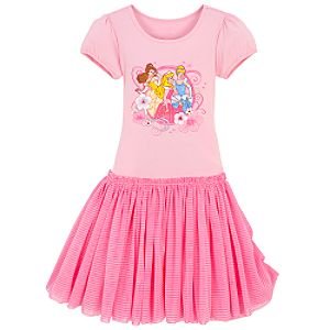 Cotton Knit Drop Waist Disney Princess Dress for Girls