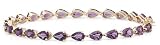 14k Yellow Gold Pear-Cut Amethyst Bracelet