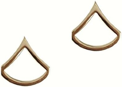 PFC Private First Class US Army Military USMC USAR Reserves Polished Gold Collar Brass Pins Insignia PAIR (2) Polished Gold MADE IN USA, Certified