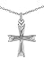 Sterling Silver Polished Cross Pendant with Trillian Cut CZ Accent Stones with Chain
