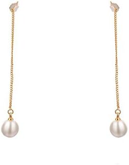 Stylish Rose Gold Plated Pearl Bead Earrings