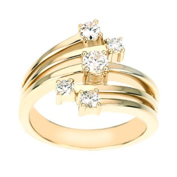 14k Yellow Gold Diamond Right Hand Ring (H/I1, 1/2 ct. tw.)