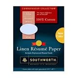 Linen Resume Paper, 32 lb, 8 1/2" x 11", 100/BX, Blue (SOURD18BCFLN) Category: Specialty Paper and Card Stock