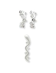 Sterling Silver Cz Earring & Pendant Set, Best Quality Free Gift Box Satisfaction Guaranteed