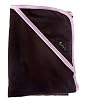 Organic Cotton Hooded Baby Blanket (Chocolate/Pink)