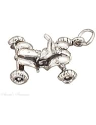Sterling Silver 3D Four 4 Wheeler RV ATV All Terrain Vehicle Charm