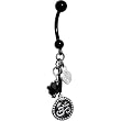 Handcrafted Austrian Crystal Aum Symbol Belly Ring