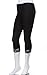 Junior Plus Size Plain Cotton Capri Leggings with Hem LACE Trim