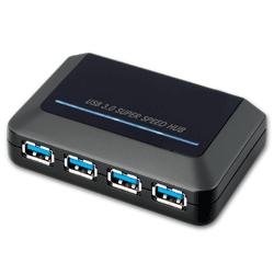 Plugable 4-Port SuperSpeed USB 3.0/2.0 Hub (With 4A Power Adapter)