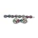 New Beau Nouveau Swarovski Crystal Bow & Flowers Barrette Small Lavender 0.5