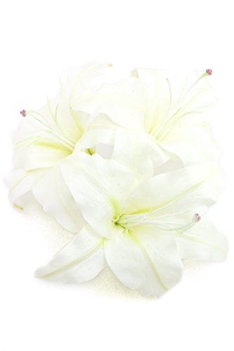 髪飾り ユリ 百合 花 大3輪 [成人式/振袖/卒業式/袴/結婚式/着物/和装]
