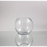 WGV Clear Bubble Bowl Glass Vase, 8-Inch