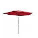 AMT 9 FT Market Patio Umbrella, Tilt and Crank, 100% Polyester, 8 Steel Ribs, Red