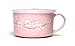 Microwavable Ceramic Noodle Bowl with Handle and Seal Fine Porcelain Sakura Snow Flake Floral Design (BlossomPink)