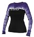 V-Twin Womens Fat Boy Motorcycle Long Sleeve Tie Dye T-Shirt Black/Purple Medium M