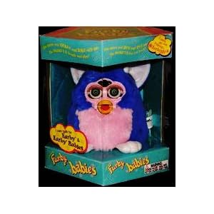 Furby Babies Blue and Pink w Pink Mohawk Furby Baby 1999 by