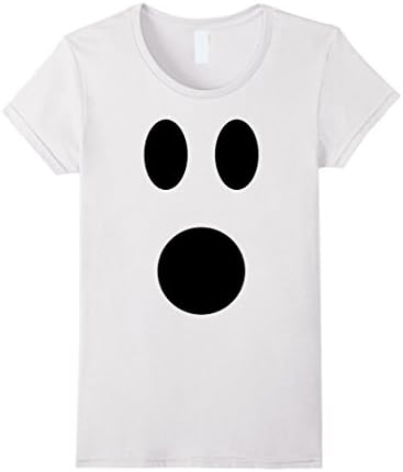 Women's Ghost Face Shirt, Funny Halloween Costume Gift Medium White