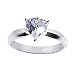 Clear Cubic Zirconia 3mm Solitaire Band Sterling Silver Ring Size 8