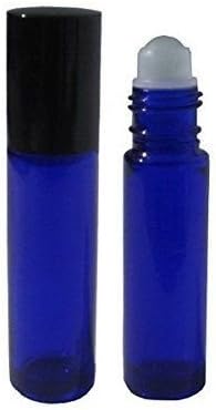 7 Pc Starter Kit Set -Travel 2 Oz Cobalt Blue Glass Bottle Refill, Aromatherapy