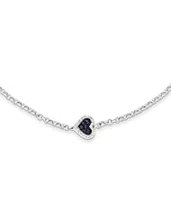 Sterling Silver Diamond & Sapphire Heart Bracelet