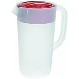 RUBBERMAID Covered Pitcher 2.25 qt - White with Red Cover
