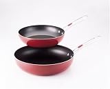 Farberware Accents 10-1/2-Inch and 12-Inch Deep Skillet Twin Pack, Red
