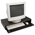 Computer Monitor Stand with Keyboard Tray - 27" (Black) (4.5" H x 31" W x 16" D)