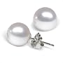 8mm AAA Quality Japanese Akoya cultured pearl earring studs set in 14K white gold