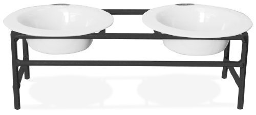 Compare Prices Platinum Pets Modern Puppy Double Diner Stand With