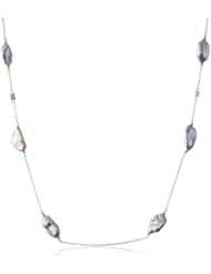 Judith Ripka "Laguna" Flat Baroque Pearl Gray Necklace, 36"