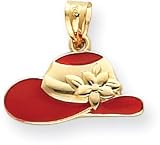 Enamel Red Hat Charm, 14K Yellow Gold