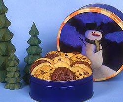 Chip-N-Dough Frosty the Dough Man Tin - 32 Large Gourmet Cookies by Chip-N-Dough Cookie Company