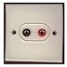 Electronics : Banana Plug Twin 4mm Socket Outlet Plate (Flush Mount)