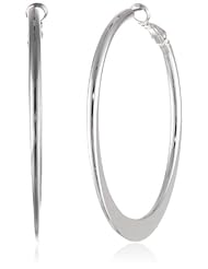 Kenneth Cole New York "Shiny Ear Update" Silver Sculptural Hoop Earrings