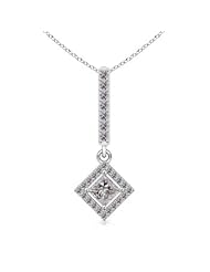 1 ct Princess Diamond Dangle Pendant