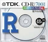 TDK｜TDK CD-Rデータ用700MB 48倍速ホワイトプリンタブル 5mm厚ケース入り [CD-R80TWS]