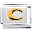 Gold Puffy Letter C Italian Charm