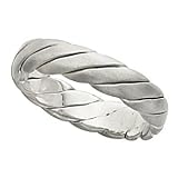 14K White Gold Hand-Woven Wedding Band For Men and Women - Sizes 5 - 12.5