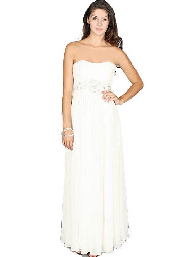Strapless Embellished Waist Formal LG IVY for Bridesmaid Formal Prom