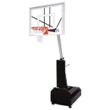First Team Fury Turbo Portable Basketball Hoop with 54 Inch Glass Backboard