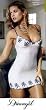 Beautiful Embroidered Stripe Microfiber Classy Babydoll / Chemise - Plus Sizes Too!