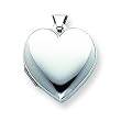 14k White Gold Polished Heart-Shaped Domed Locket