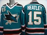 Heatley #15 NHL San Jose Sharks Blue Hockey Jersey Sz56