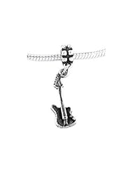 Sterling Silver Electric Guitar Dangle Bead Charm