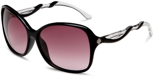 Spy Optic Fiona Oversized Sunglasses,Black with Clear Frame/Merlot Fade Lens,One size