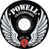 Powell Wings All Terrain 65mm Skateboard Wheels 80a-Black (Set Of 4)